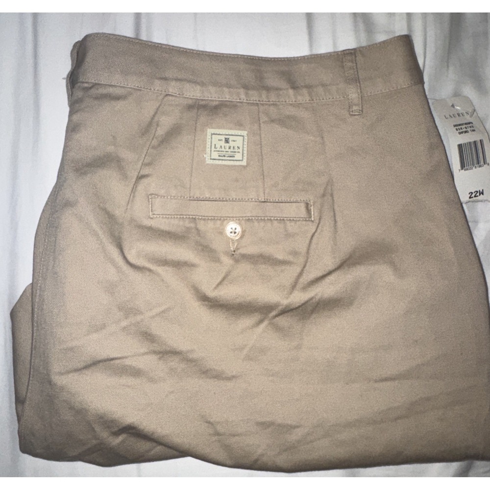 NWT Vtg Lauren Ralph Lauren Women 22W 2x Tan Cotton Twill Shorts Old Money